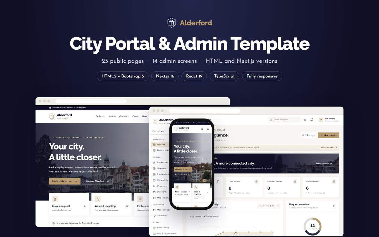 Alderford official template promotional preview