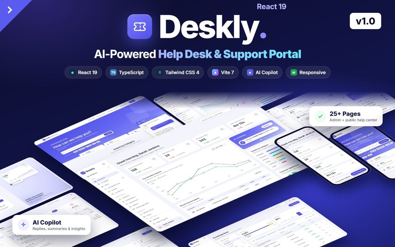 Deskly official template promotional preview