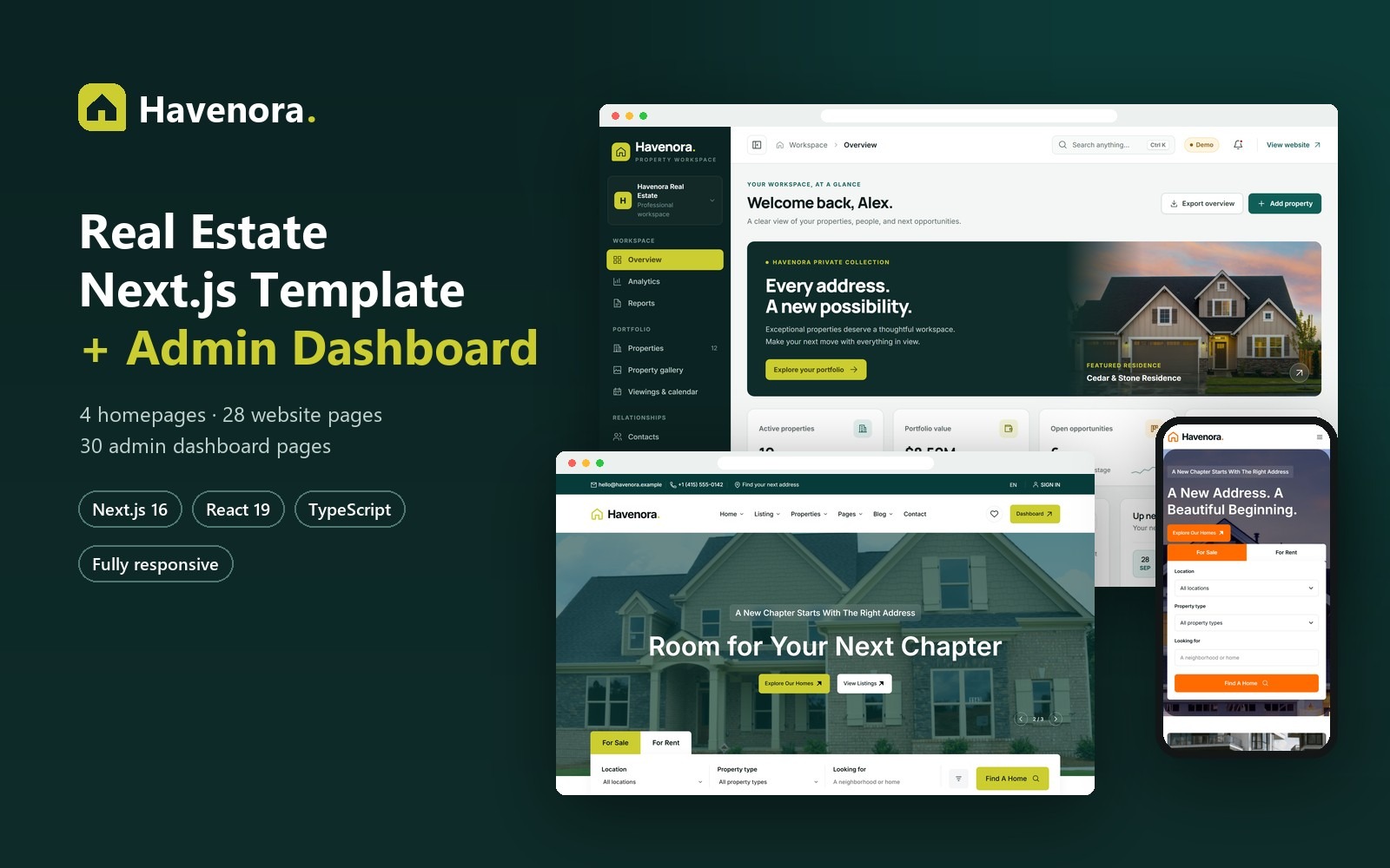 Havenora official template promotional preview