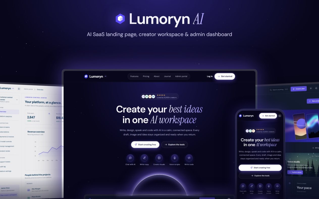 Lumoryn AI official template promotional preview