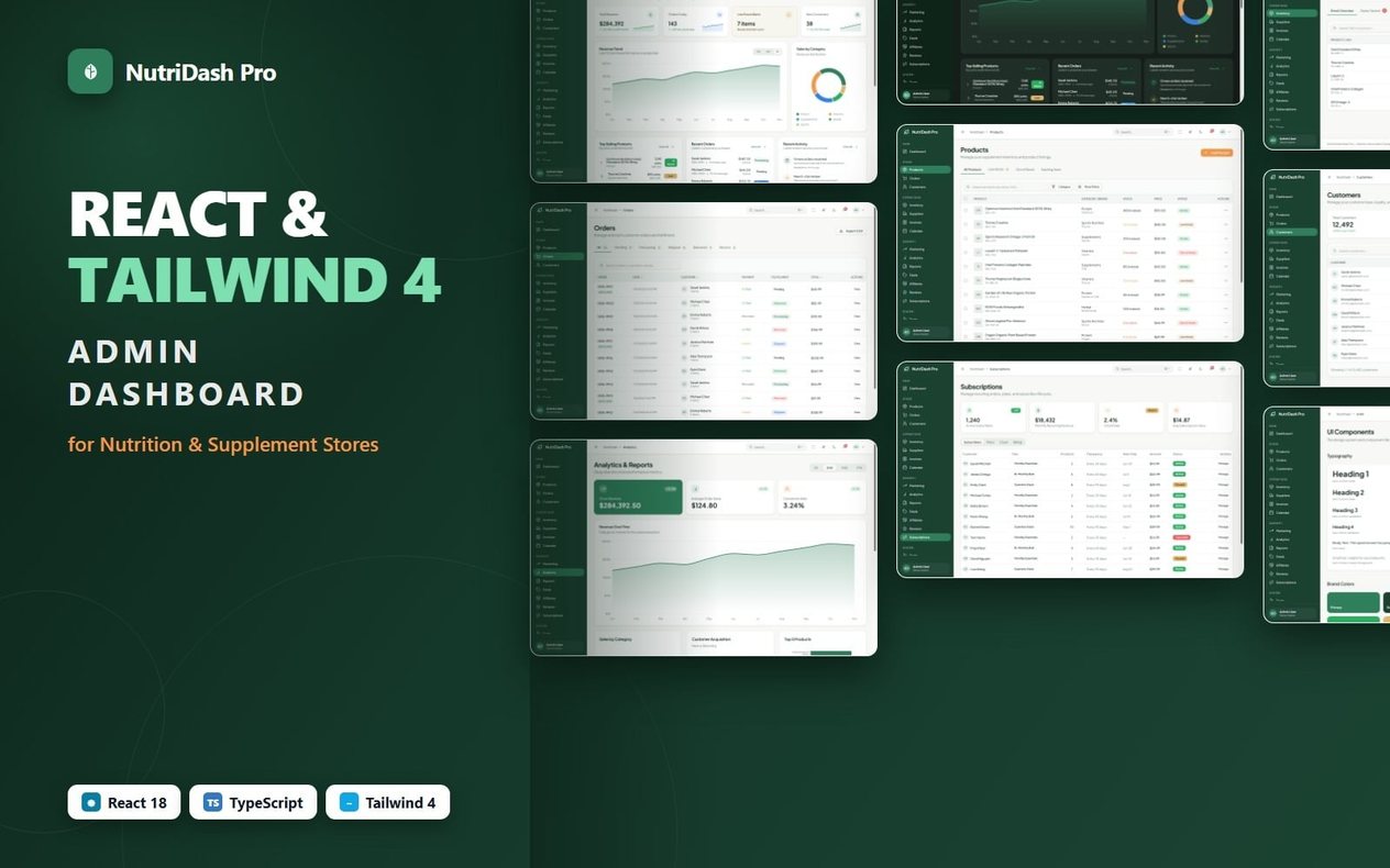 NutriDash Pro official template promotional preview