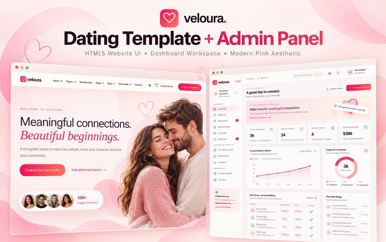 Veloura official template promotional preview